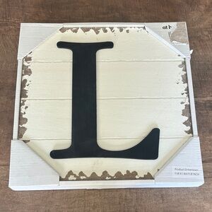 Neutral Cream & Black Decorative Letter L Wall Accent